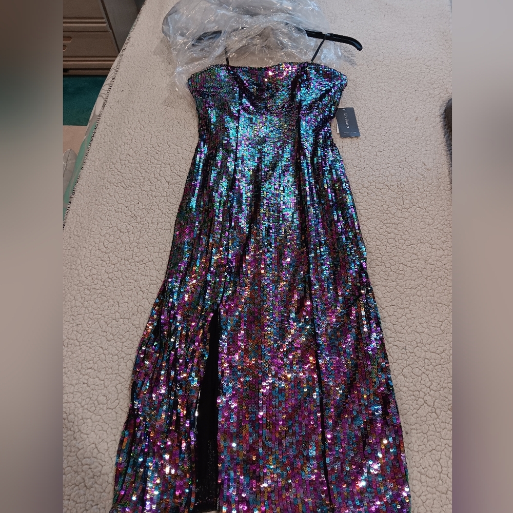 Liv Foster multi color sequin dress Size 8